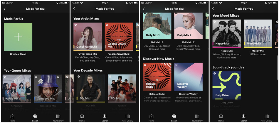 spotify made for you hub