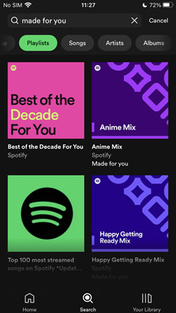 spotify made for you playlists