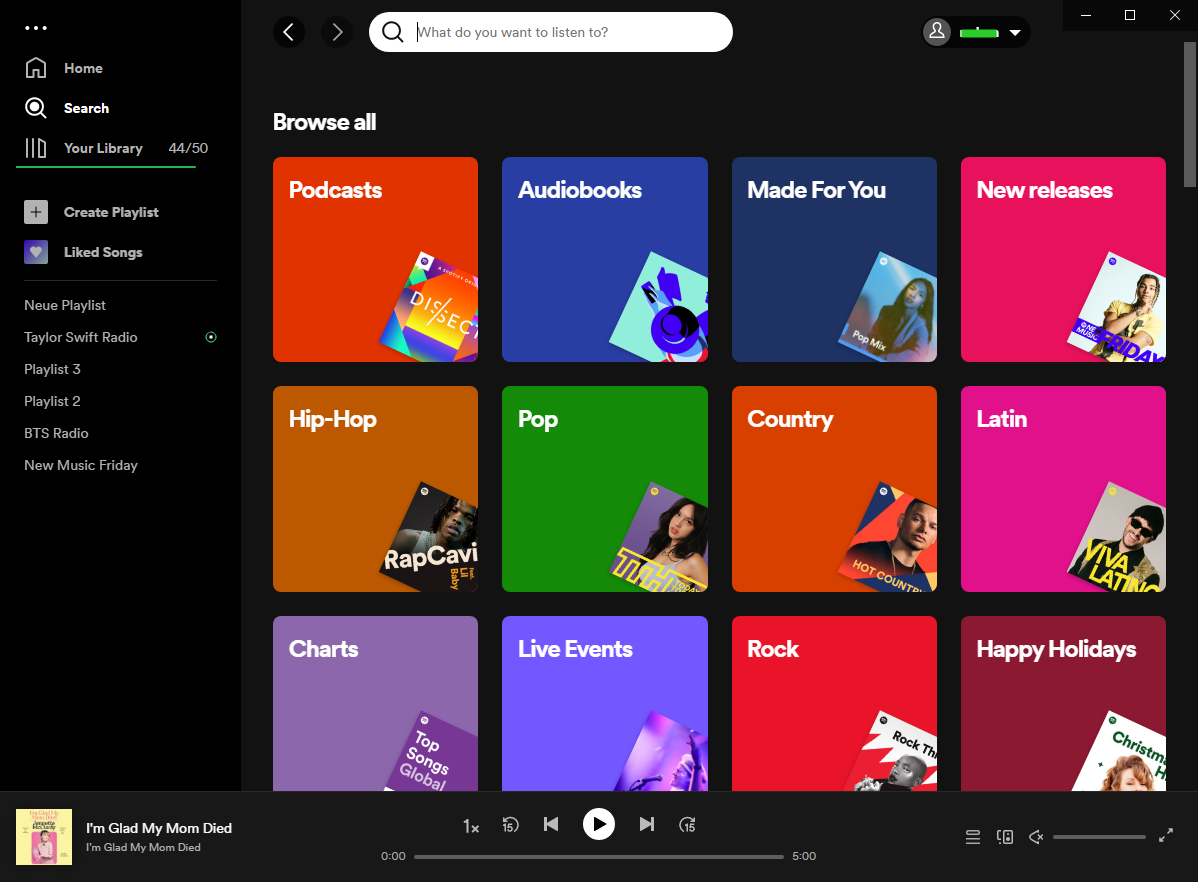 spotify interface