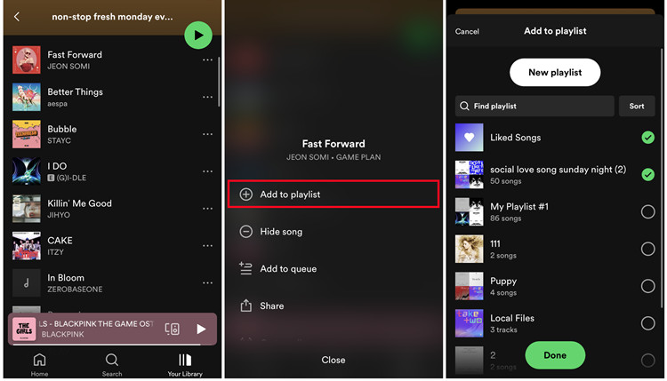 add a song to multiple playlists on mobile