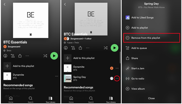 spotify mobile collaborative playlist remove from this playlist