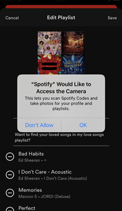 spotfy mobile edit playlist photo