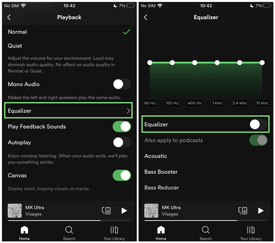 spotify mobile equalizer