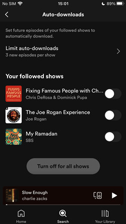 spotify mobile limit auto downloads