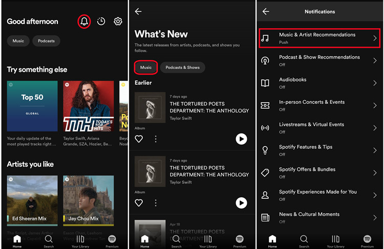 spotify mobile notifications