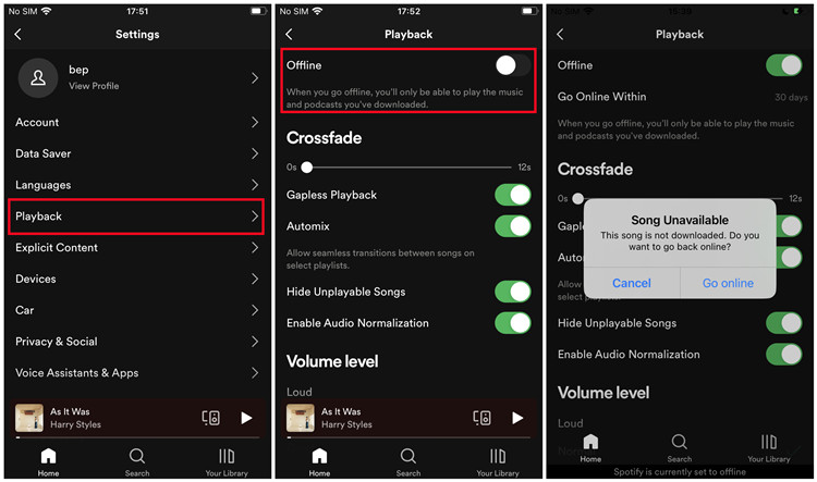 activar modo sin conexion en spotify para movil