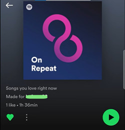 spotify mobile on repeat made for you