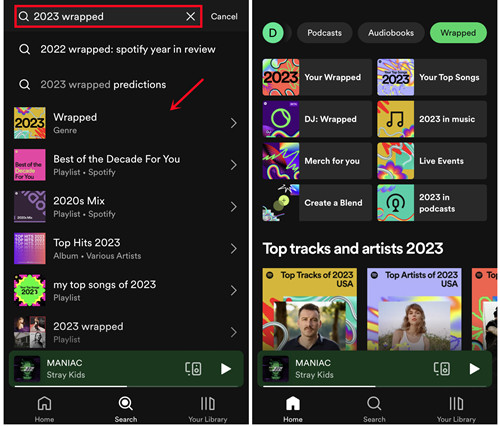 spotify mobile search spotify wrapped