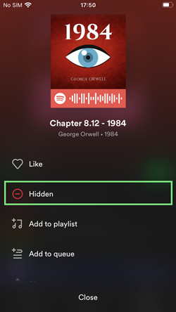spotify mobile undo hidden songs