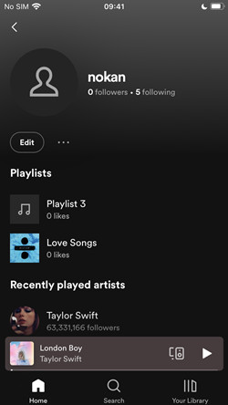 spotify mobile  edit profile