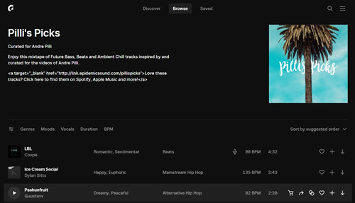 Spotify playlist for Twitch
