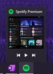 barra de tareas de musica de spotify