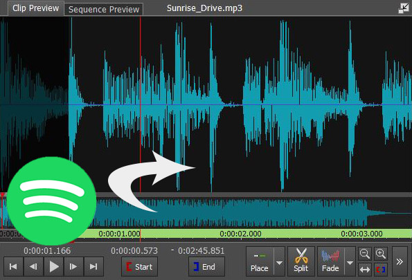 spotify music to vsdc free video editor