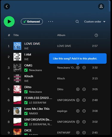 spotify playlist enhanced