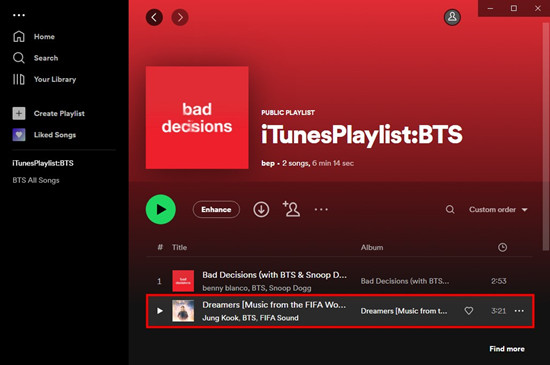spotify playlist recommended songs added