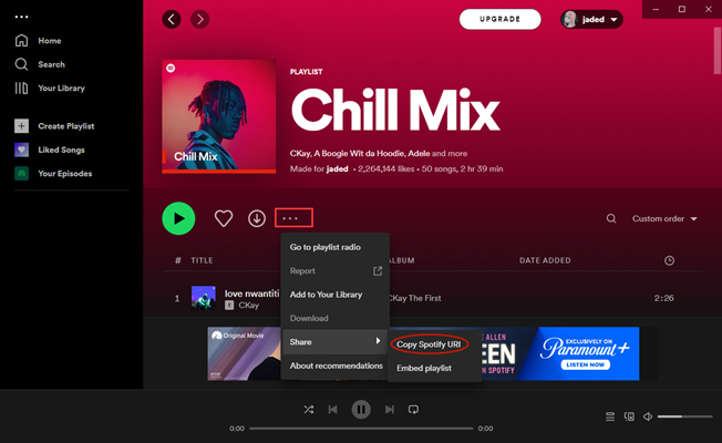 create spotify playlist