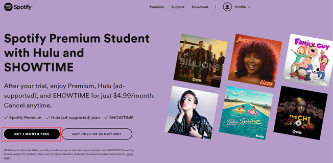 spotify premium for students