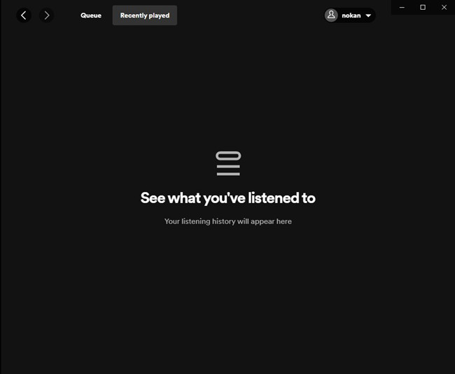 spotify desktop recently played not updating