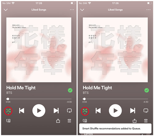 spotify shuffle vs smart shuffle