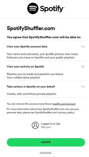 spotify shuffler access