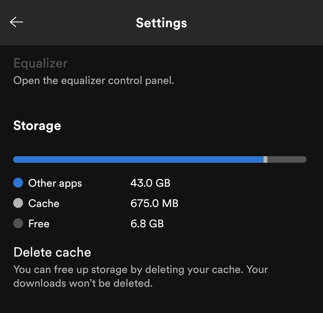 spotify delete cache