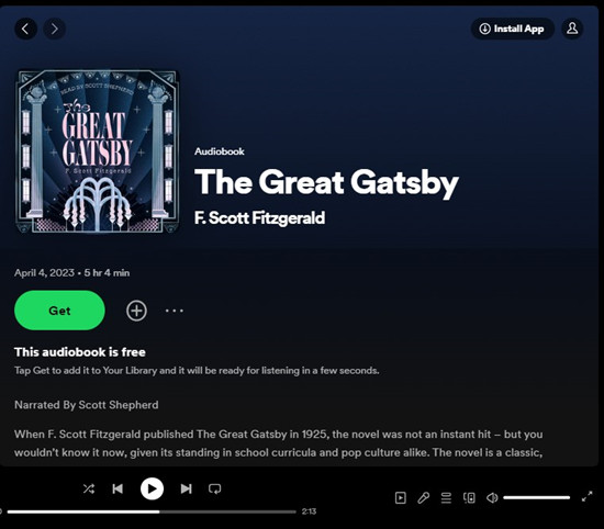 spotify the great gatsby