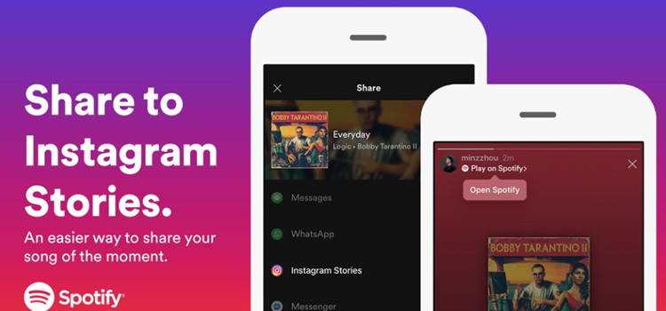 play spotify on instagram