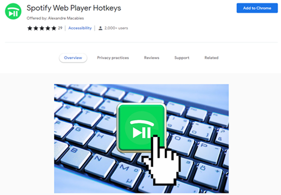 spotify web player hotkeys