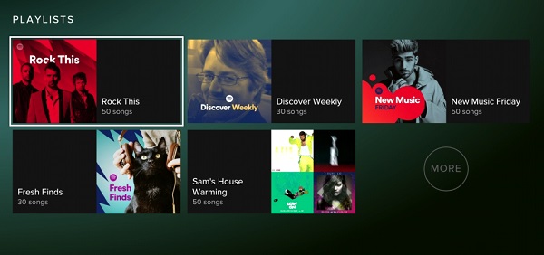 spotify music interface