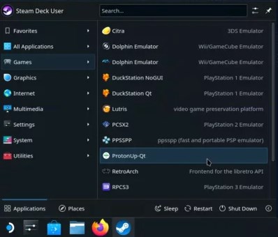 steam deck user applications