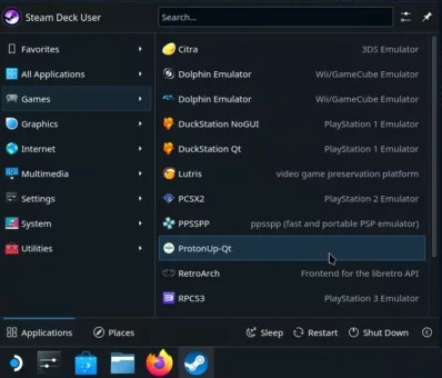 steam deck user applications