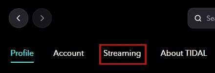 streaming settings more tidal desktop