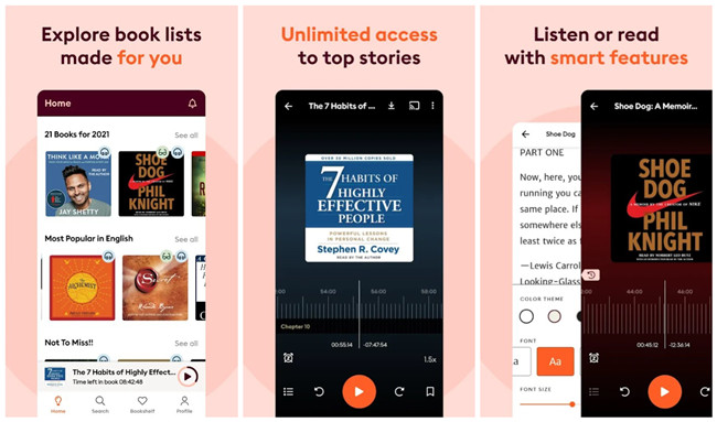 storytel app interface