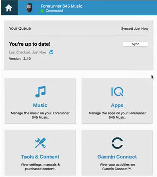 sync music to forerunner 1