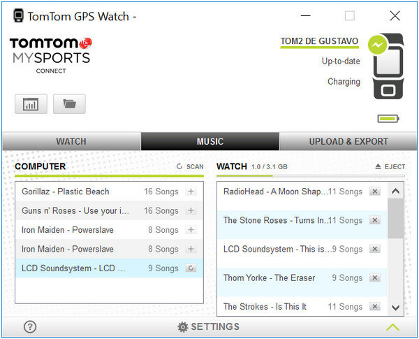 add music to tomtom spark