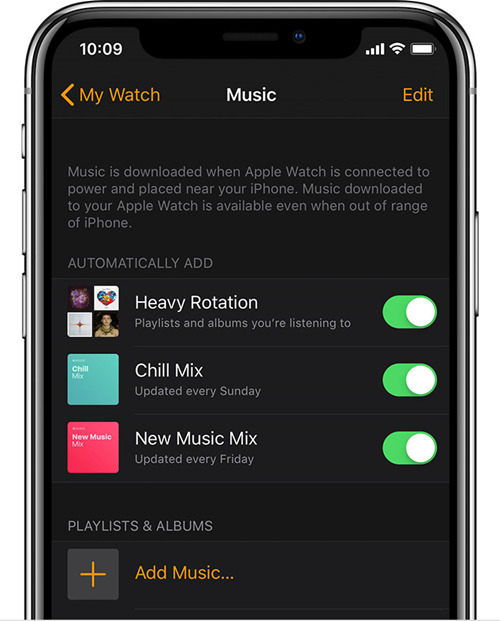 sync spotify to apple watch