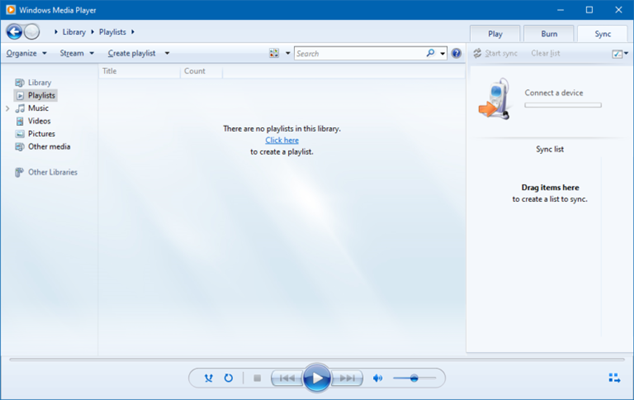 sync windows media player