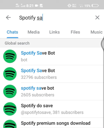 telegram search for spotify download bot