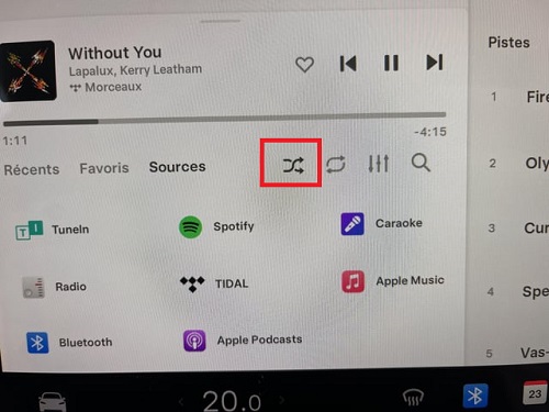 tesla tidal shuffle mode