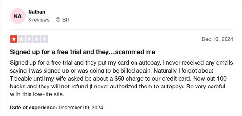 tidabie negative customer feedback