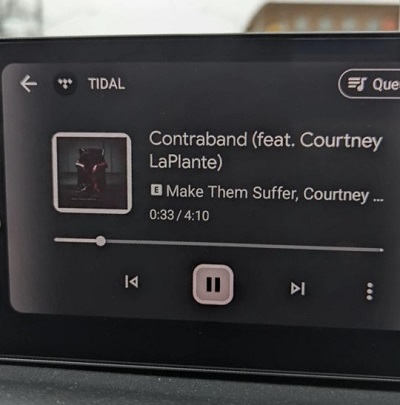 tidal android auto playback interface