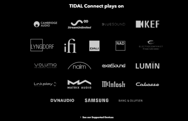 tidal connect supported devices