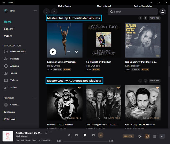 tidal desktop find master quality authenticated tracks