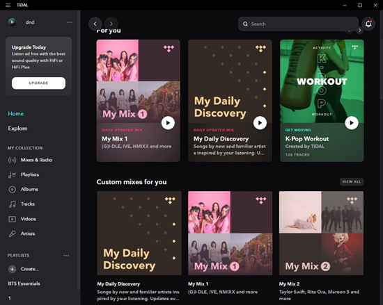 tidal desktop home my daily discovery