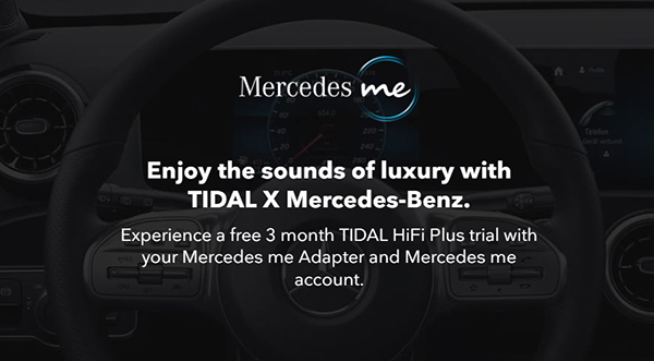 get tidal free trial via mercedes benz