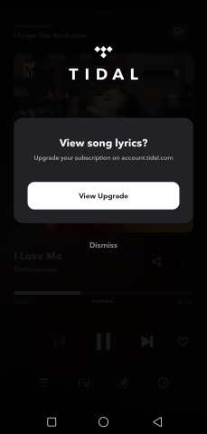 tidal lyrics on free version