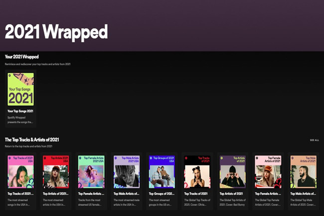 Top Artists on Spotify Wrapped