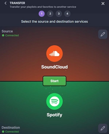 transfer soundcloud to spotify via soundiiz
