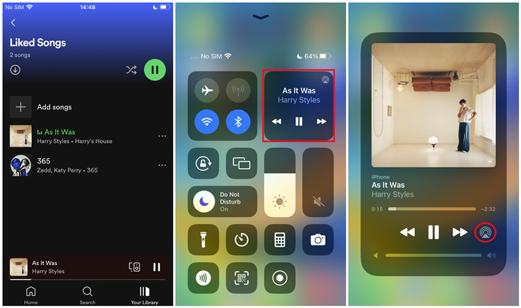 transfer spotify aduio to homepod from iphone
