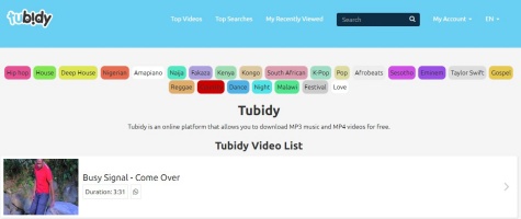 Tubidy music clearance